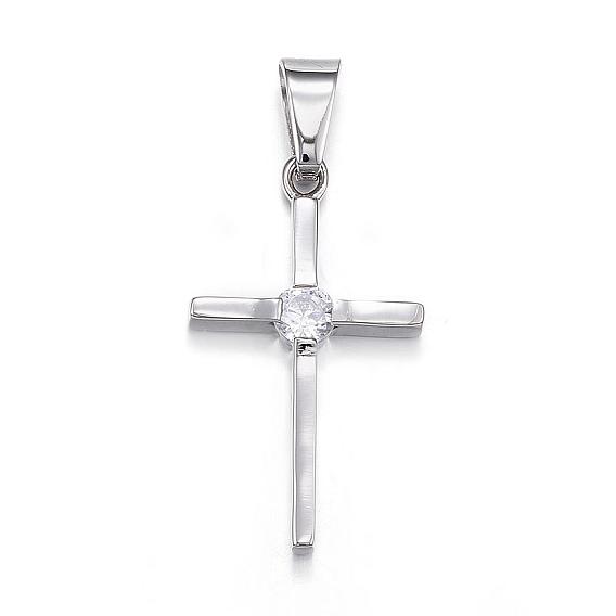 316 хирургические подвески из нержавеющей стали с кубическим цирконием, крестик