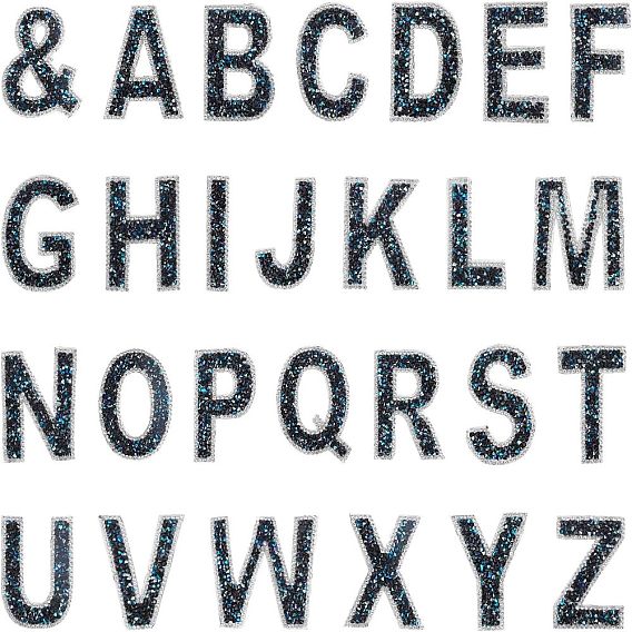 Блестки горный хрусталь железа на патчи, аппликация, для обуви, шляпы, аксессуары для костюма, алфавита A ~ Z