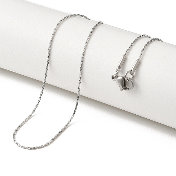 Модные унисекс 304 ожерелья из нержавеющей стали с цепочкой «бостон», с карабин-лобстерами , 19.7 дюйм (500 мм)