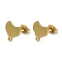 Ion Plating(IP) 304 Stainless Steel Stud Earring Findings, Moon