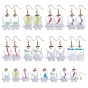 SUNNYCLUE DIY Pet Theme Earring Making Kits, include Bear Paw Transparent Glass Pendants, Plastic CCB Cup Pearl Peg Bails, Brass Earring Hooks