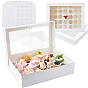 Cardboard Paper Cupcake Bakery Boxes, with Window Lid, Rectangle