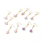 Alloy Enamel Charm Dangle Earrings, Iron Long Drop Earrings for Women, Mixed Shape