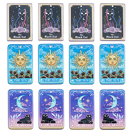 24шт 3 стили печатных акриловых подвесок, прямоугольник с шармом Таро