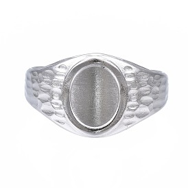 304 Stainless Steel Oval Open Cuff Ring, Chunky Ring for Women
