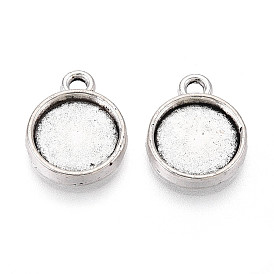 Сеттинги для кабошонов или кулона, сплав, тибетский стиль , без кадмия и без свинца, плоско-круглые