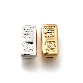 Латунные бусины, без кадмия, без никеля и без свинца, прямоугольные