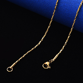 304 Stainless Steel Coreana Chain Necklace, with Lobster Claw Clasp