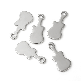 201 Stainless Steel Charms, Guitar, Stamping Blank Tag