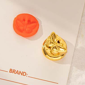 Golden Tone Wax Seal Alloy Stamp Head, for Invitations, Envelopes, Gift Packing
