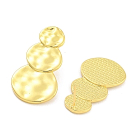 Rack Plating Flat Round Brass Stud Earrings for Women, Cadmium Free & Lead Free, Long-Lasting Plated