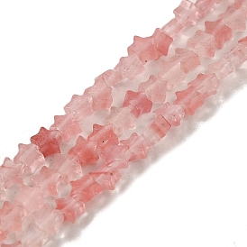 Cherry Quartz Glass Beads Strands, Star