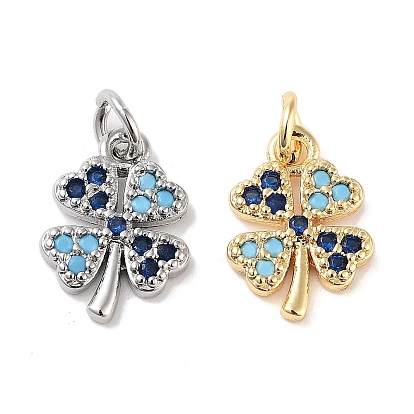 Клевер латунные микро проложить кубического циркония прелести, без кадмия, без никеля и без свинца, с прыжковых колец