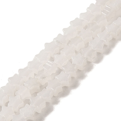 Natural White Jade Beads Strands, Star