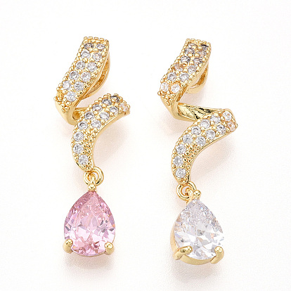 Латунные микро проложить кубического циркония подвески, слеза