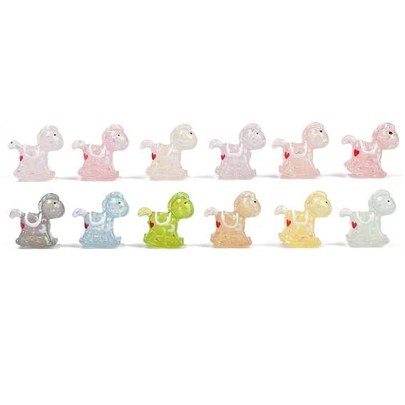 Прозрачный бисер cmолой, игрушечный конь-качалка, с блестка