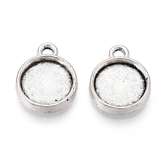 Сеттинги для кабошонов или кулона, сплав, тибетский стиль , без кадмия и без свинца, плоско-круглые