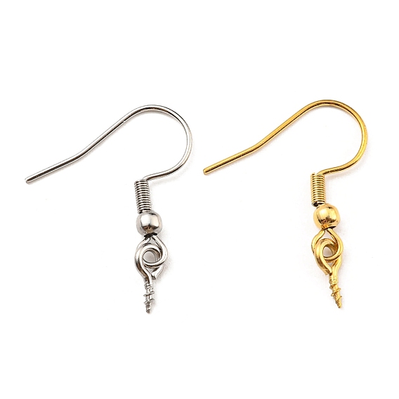 304 Stainless Steel Earring Hooks, Ear Wire with Pinch Bails