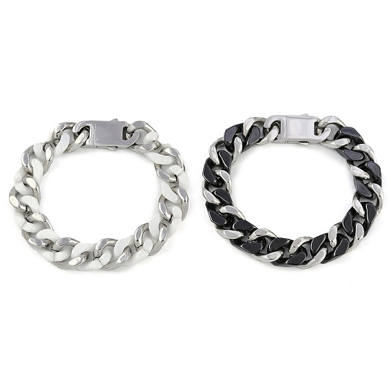 304 браслеты из нержавеющей стали и керамики с кубинскими звеньями для мужчин