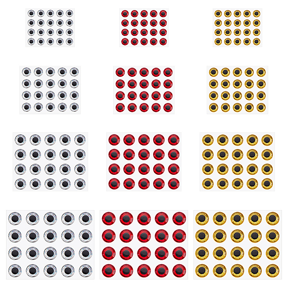 240 шт. эпоксидная смола 3 наклейки с имитацией рыбьего глаза, плоско-круглые