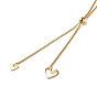 Heart Lariat Necklace for Girl Women, 304 Stainless Steel Venetian Chains/Box Chains Necklace