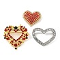 Броши в форме сердца из цинкового сплава со стразами для одежды-рюкзака