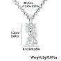 Cubic Zirconia Cat Pendant Necklaces, Rhodium Plated 925 Sterling Silver for Women