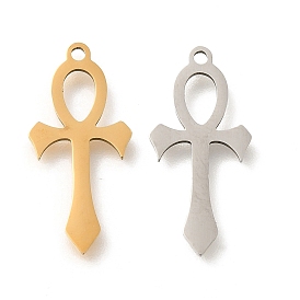 201 Stainless Steel Pendants, Laser Cut, Ankh Cross Charm