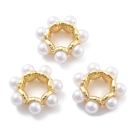 Стойка покрытие цветок латунные бусины, с пластмассовой жемчужиной abs, без свинца и без кадмия, долговечный