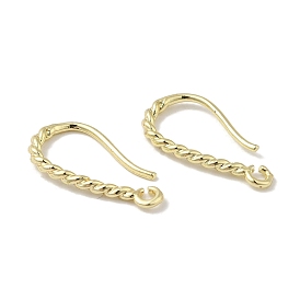 Brass Earring Hooks, Ear Wire with Horizontal Loop