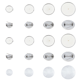 Набор для самостоятельного изготовления броши-купола, включая 304 настройки броши из нержавеющей стали, Кабошоны из стекла