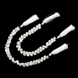 Opalo blancos naturales hebras, triángulo, facetados, superior perforado, con la borla