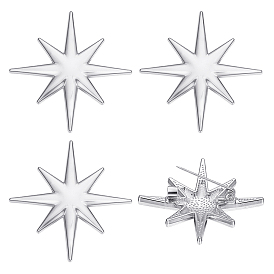 4Pcs Alloy Lapel Pin Brooches for Backpack Clothes, Star