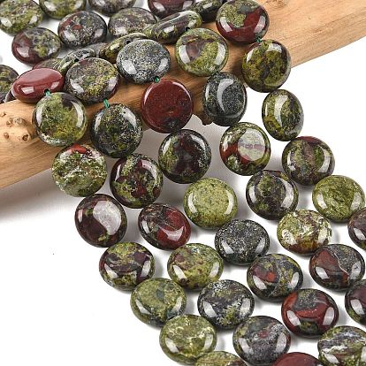 Натуральный дракон яшма кровь бисер пряди, плоско-круглые