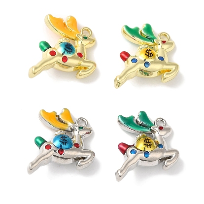Рождественский олень с подвеской для денежного мешка, покрытие эмалью из сплава, подвески, без кадмия, без никеля и без свинца
