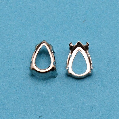 Teardrop-Messing-Lünette mit offener Rückseite zum Aufnähen von Krappenfassungen, Krallenfassungen für spitz zulaufenden Strass