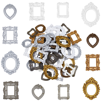 48 шт. 12 стили фоторамки с тиснением из смолы, аксессуары для декора фоторамки для фотографий