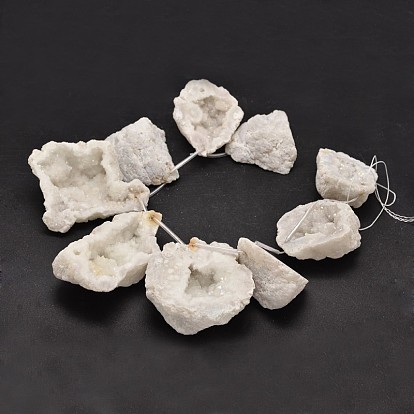 Nuggets druzy naturales de cristal de cuarzo geoda hebras de cuentas