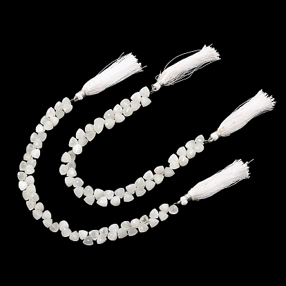 Opalo blancos naturales hebras, triángulo, facetados, superior perforado, con la borla