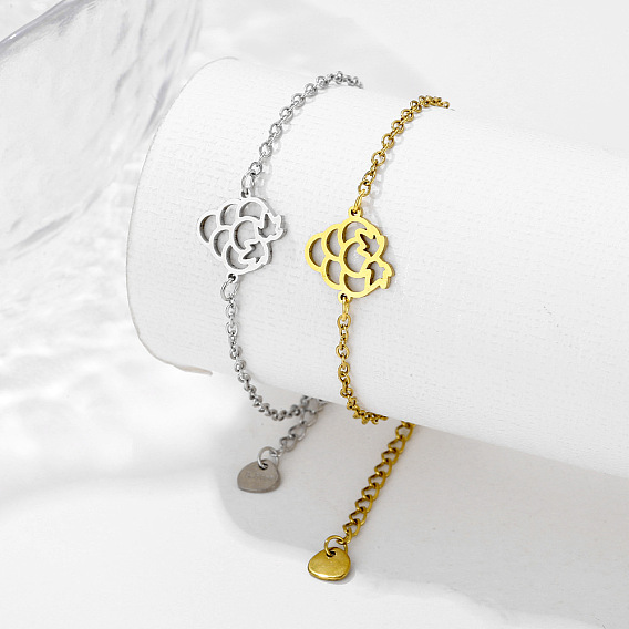 Fruit 201 Stainless Steel Grapes Link Bracelets