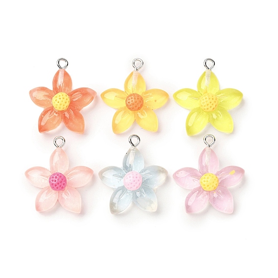 Прозрачные смоляные подвески, , с железной платиной петлей