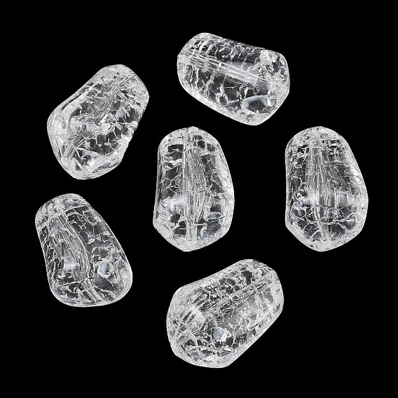 Transparent Crackle Acylic Beads, Nuggets, Faceted