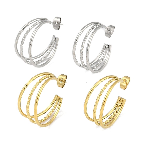 Ионное покрытие (ip) 304 серьги-гвоздики из нержавеющей стали, многослойная дуга