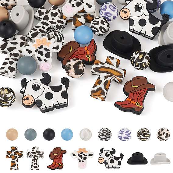 32 шт. 16 стили, экологически чистые силиконовые фокальные бусины пищевого качества, разнообразные