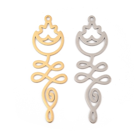 201 из нержавеющей стали большие кулоны, лазерная резка, талисман полумесяца и лотоса