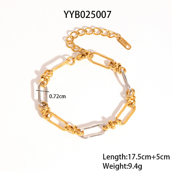 304 женские браслеты-цепочки с овальными звеньями из нержавеющей стали, золотые