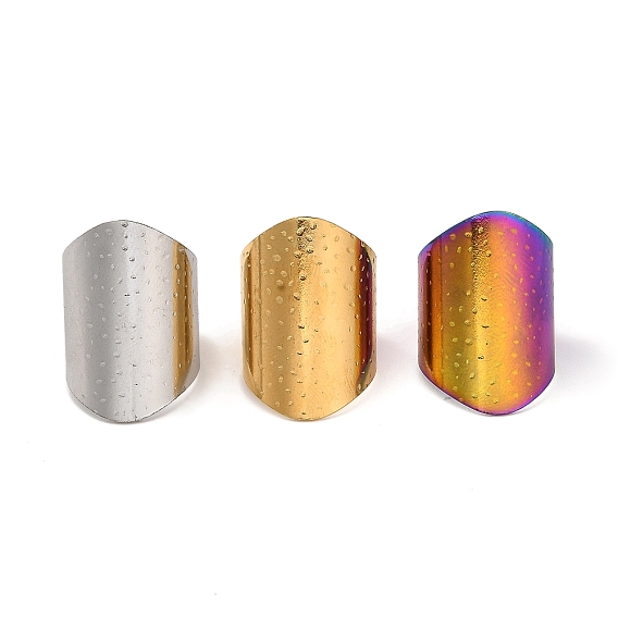 304 открытая манжета из нержавеющей стали, широкое кольцо для женщин, ионное покрытие (ip)