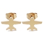 PVD Vacuum Plating 304 Stainless Steel Stud Earrings for Women, Airplane