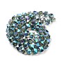 Electroplate Glass Beads Strands, Full Rainbow Plated, Polygon