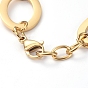 304 Stainless Steel Link Chain Bracelets, with Lobster Claw Clasps, Oval